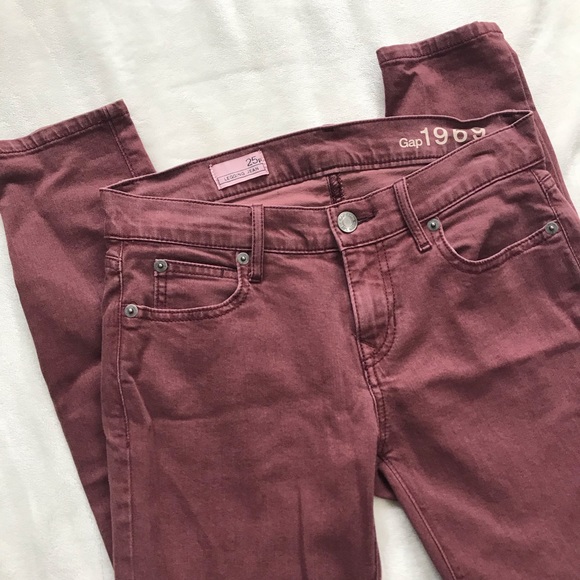 Maroon Gap legging skinny jeans in size 25 - Picture 1 of 4